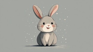 可爱小灰兔 萌态十足