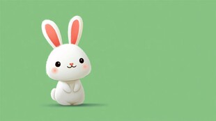 可爱白兔立绿背景前