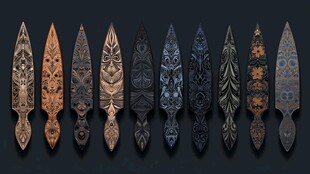 精美雕花匕首展示