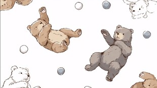 可爱小熊玩耍图案背景图