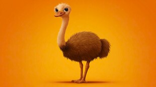 可爱鸵鸟卡通形象展示