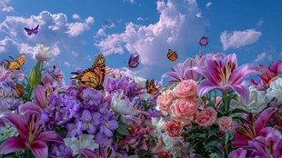 蝶舞花丛间 浪漫自然景