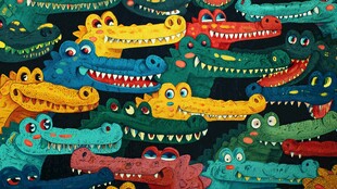 多彩鳄鱼卡通图案大集合