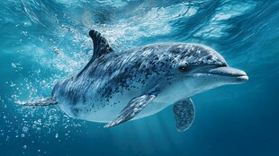 海洋中畅游的斑点海豚