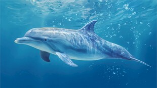 深海中的灵动海豚