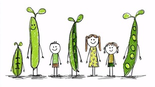 豌豆家族的欢乐形象