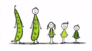 豌豆家族的可爱形象