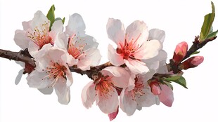 娇艳杏花枝头绽放