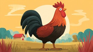 田园中的雄姿英发大公鸡