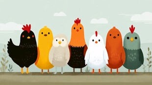 可爱多彩小鸡们的聚会