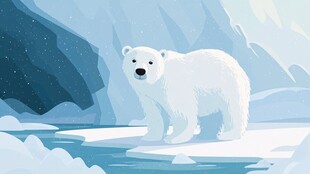 北极冰原上的北极熊