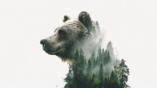 熊与森林的梦幻融合