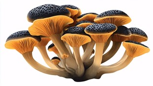 簇生奇幻蘑菇3D模型展示