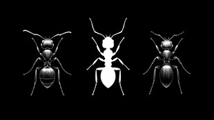 三只蚂蚁黑白轮廓图