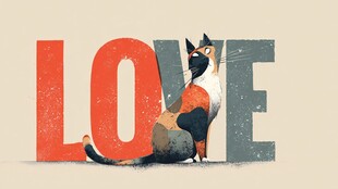 爱猫主题插画