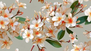 鸡蛋花花卉无缝图案背景