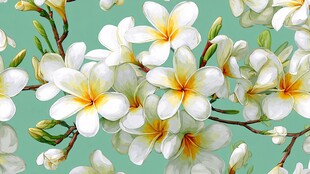 清新鸡蛋花花卉图案背景