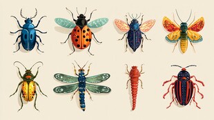 多彩昆虫插画集合