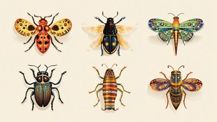 多彩昆虫插画展示