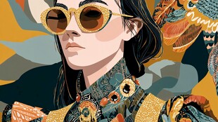 复古时尚女士的独特魅力