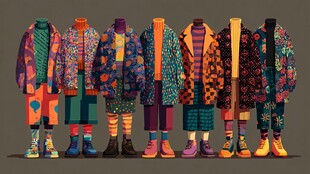 多彩时尚服饰展示