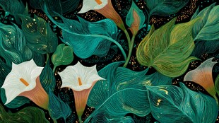 梦幻海芋绿植插画