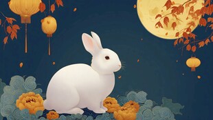 玉兔望月贺中秋