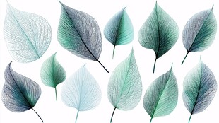 清新叶脉叶片插画素材