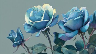 梦幻蓝玫瑰绽放之美