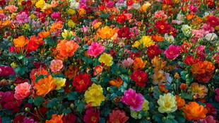 缤纷多彩的绚烂花卉海洋