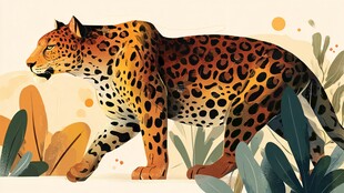 漫步丛林的花豹