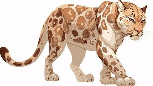 插画中的行走花豹