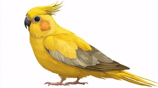 黄色凤头鹦鹉插画
