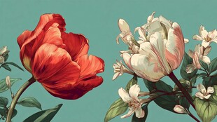 复古风花卉插画