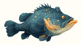 深海斑点鱼插画