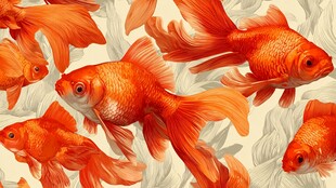 灵动金鱼畅游梦幻水世界