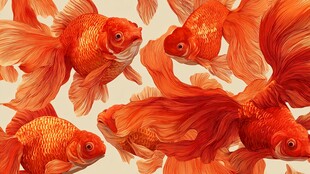 灵动红金鱼 水中舞韵