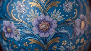 蓝色花卉纹精美装饰瓷器