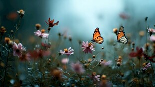 蝶舞花丛间 尽显自然美