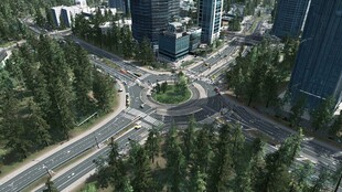 城市环形路口与林立高楼