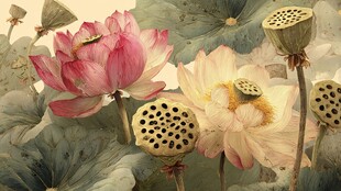 夏日荷花绽放的美丽景致