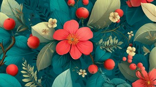 繁花绿叶间的缤纷景致