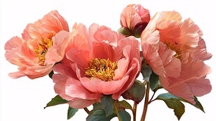 娇艳粉色牡丹花绽放