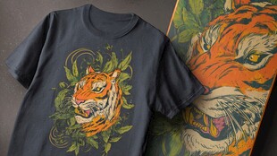 个性虎纹T恤 潮流新选择