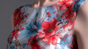 花卉印花无袖连衣裙特写