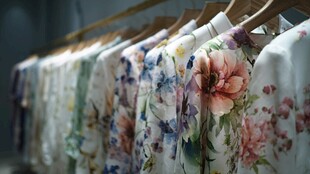 多彩花卉印花衬衫陈列