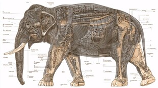 大象解剖结构示意图