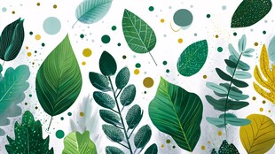 清新绿叶图案背景素材