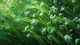 绿野繁花间的清新景致