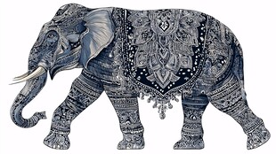 装饰风大象图案设计